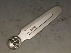 Victorian Novelty Antique Silver Man in the Moon Bookmark by Sampson Mordan