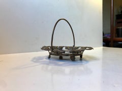 Victorian Novelty Brass Basket with Image of the Parliament Houses, 19th Century