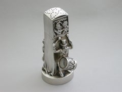 Victorian Novelty Cast Silver Punch & Judy Booth Pepper Pot