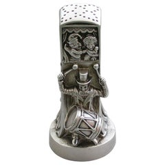 Victorian Novelty Cast Silver Punch & Judy Booth Pepper Pot