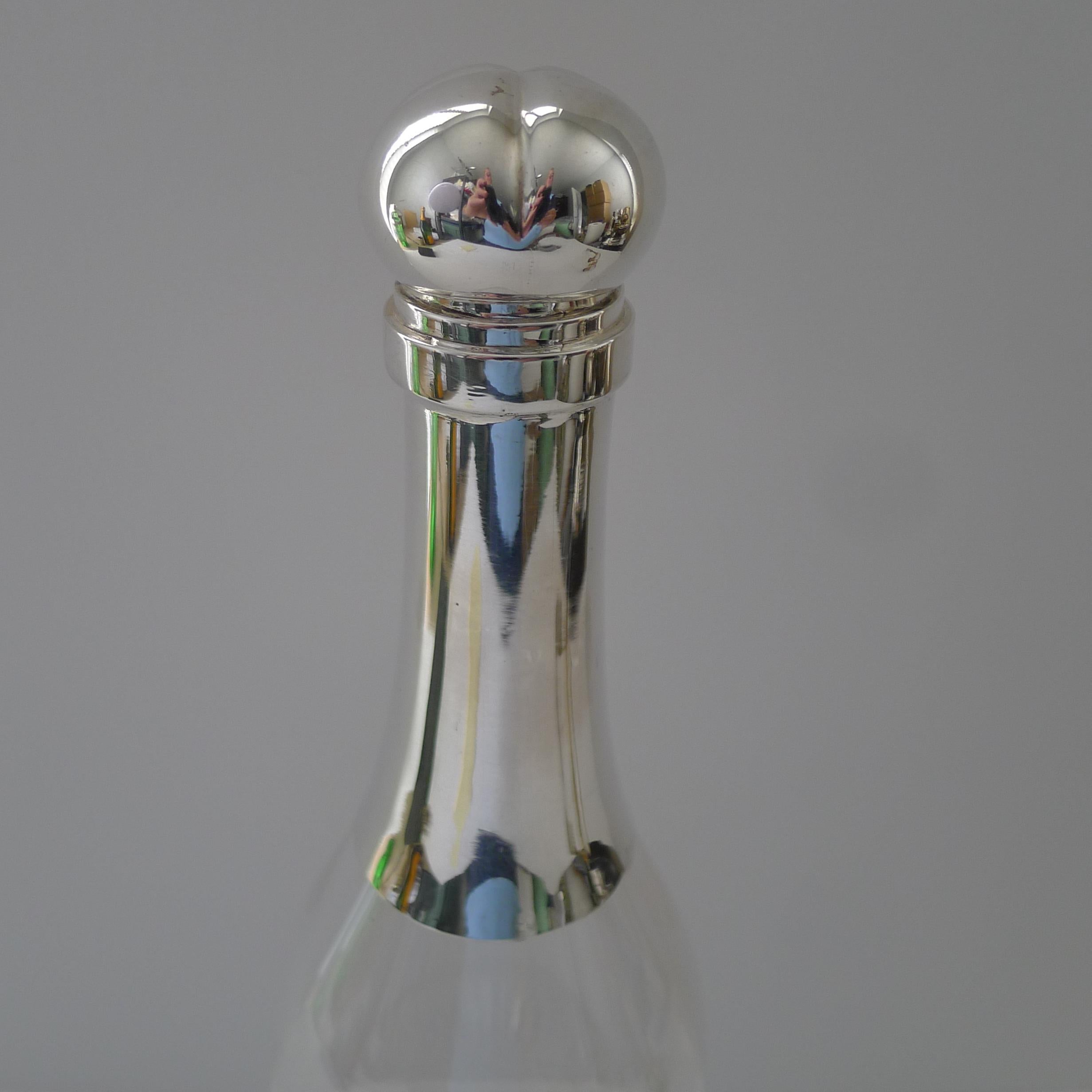 Late Victorian Victorian Novelty Champagne Bottle Decanter, 1893 For Sale