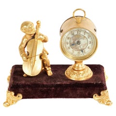 Antique Victorian Novelty Gilded brass Mantel Clock