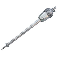 Victorian Novelty Silver Acorn Telescopic Propelling Pencil S Mordan, circa 1877