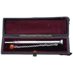 Victorian Novelty Silver 'Bilboquet' Cup and Ball Game Propelling Pencil