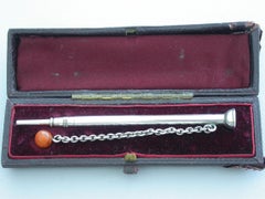 Victorian Novelty Silver 'Bilboquet' Cup and Ball Game Propelling Pencil