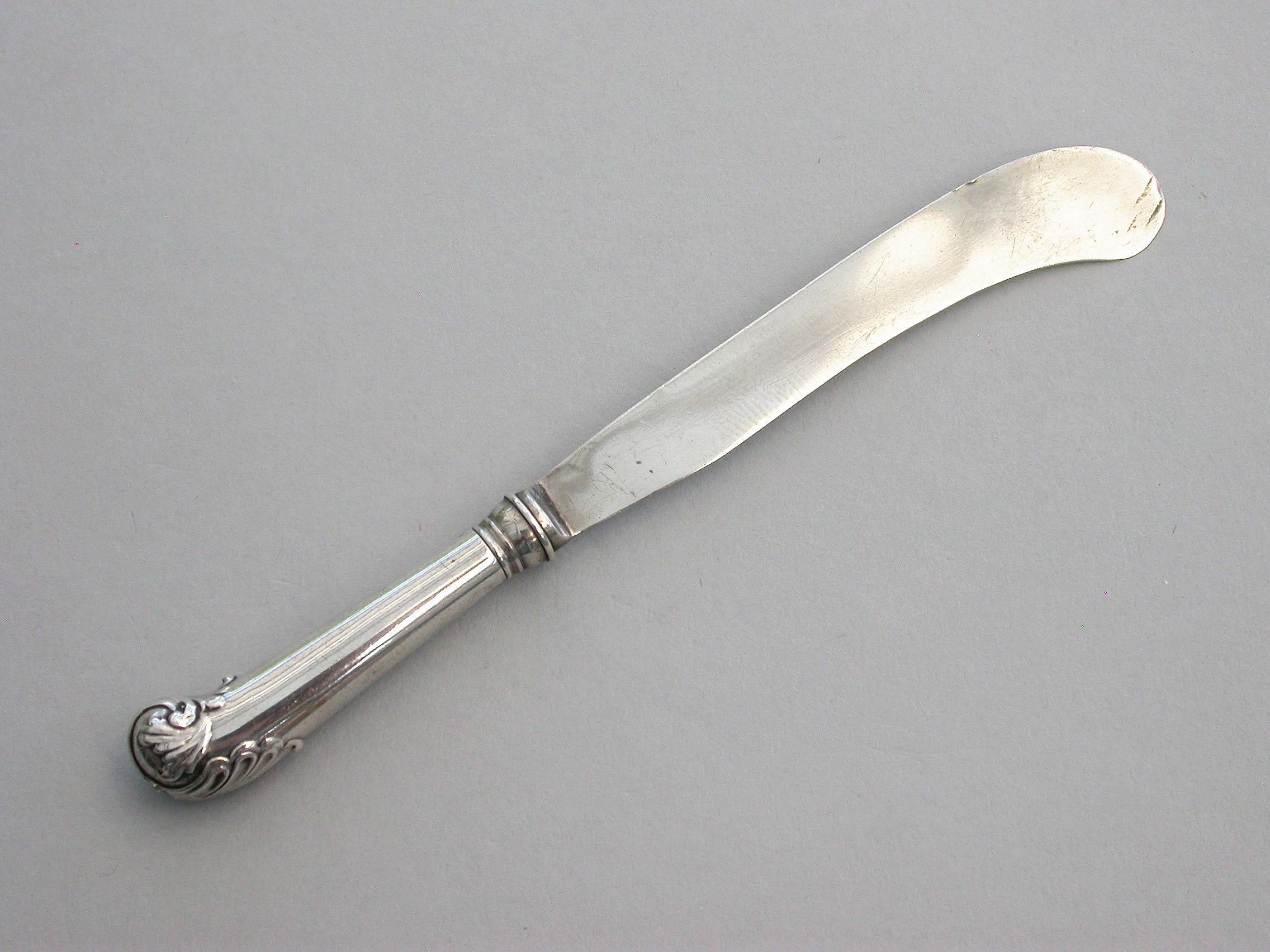 English Victorian Novelty Silver Butter Knife Propelling Pencil, by Sampson Mordan & Co.