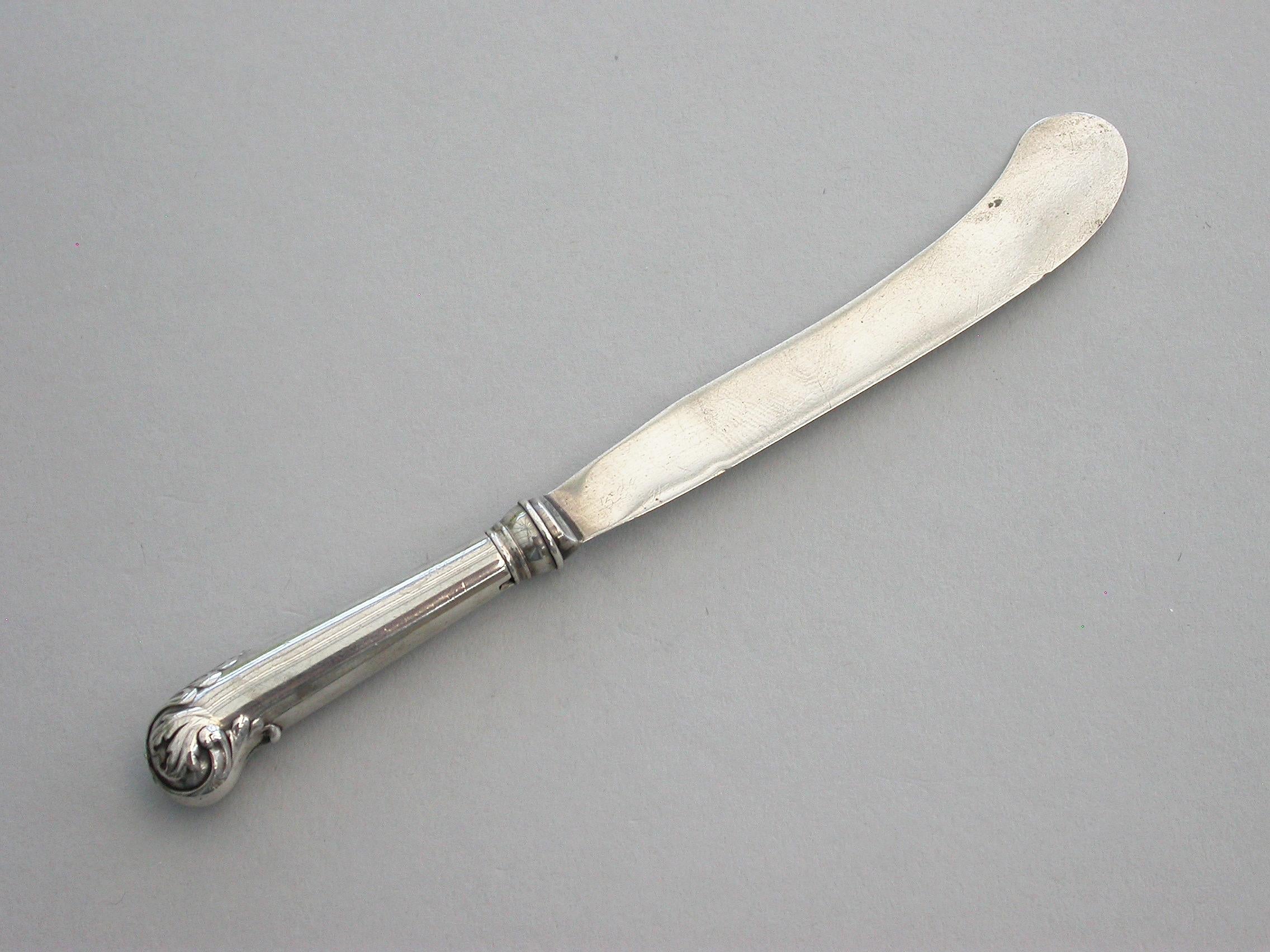 Victorian Novelty Silver Butter Knife Propelling Pencil, by Sampson Mordan & Co. In Good Condition In Sittingbourne, Kent