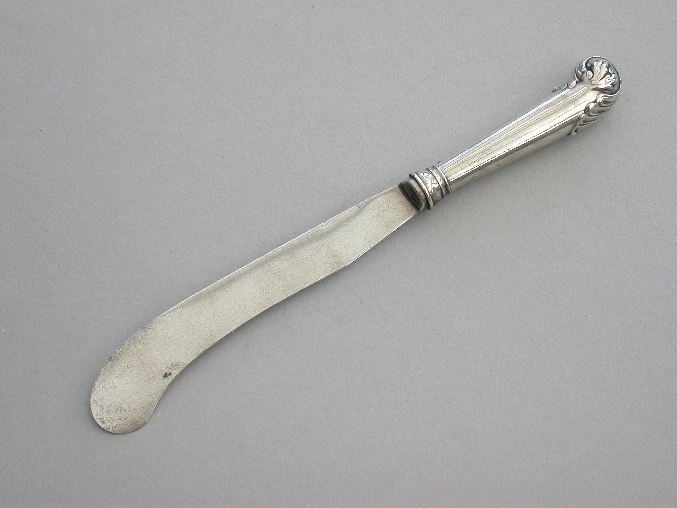 Late 19th Century Victorian Novelty Silver Butter Knife Propelling Pencil, by Sampson Mordan & Co.