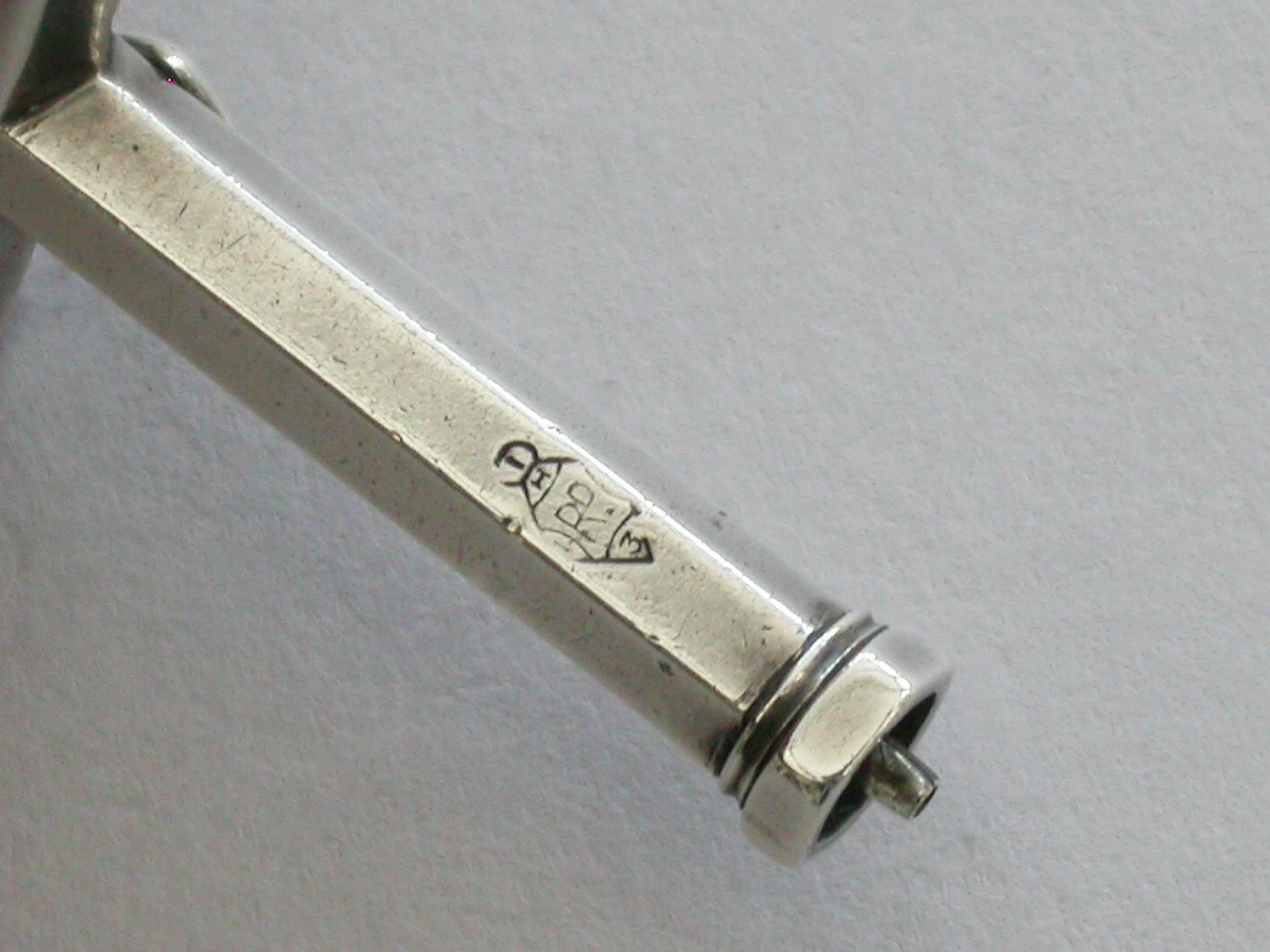 Victorian Novelty Silver Crucifix Propelling Pencil, Early Registered Design For Sale 1