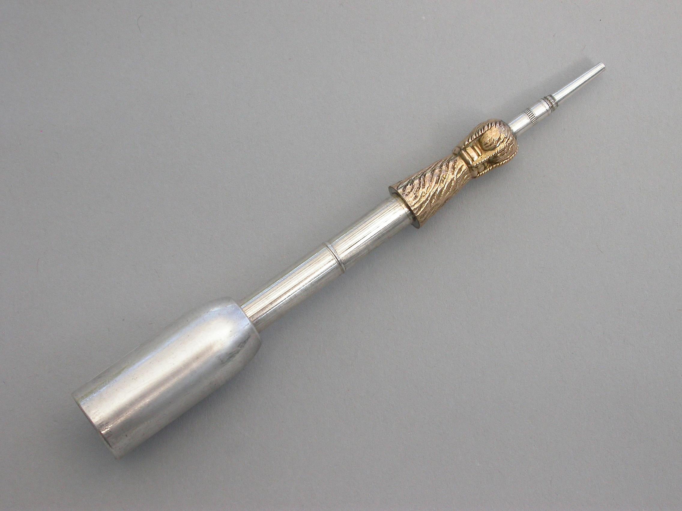Victorian Novelty Silver & Enamel Champagne Bottle Propelling Pencil, circa 1880 For Sale 5