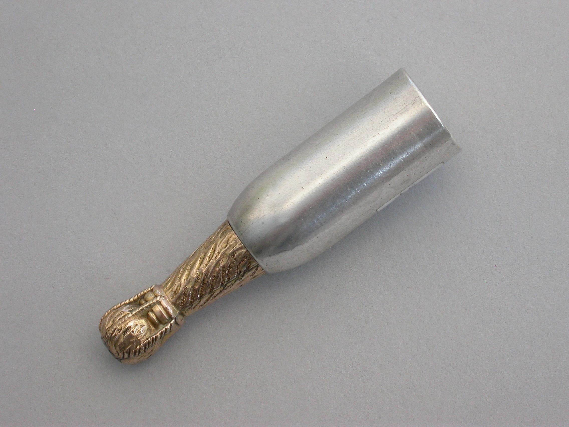 Victorian Novelty Silver & Enamel Champagne Bottle Propelling Pencil, circa 1880 For Sale 3