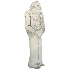Victorian Novelty Silver Figural Bookmark Charles Dickens 'Captain Cuttle' 1889
