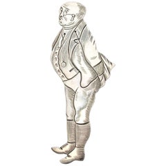 Victorian Novelty Silver Figural Bookmark Charles Dickens 'Samuel Pickwick' 1892