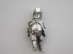 Victorian Novelty Silver 'John Bull' Telescopic Propelling Pencil S Mordan, 1880