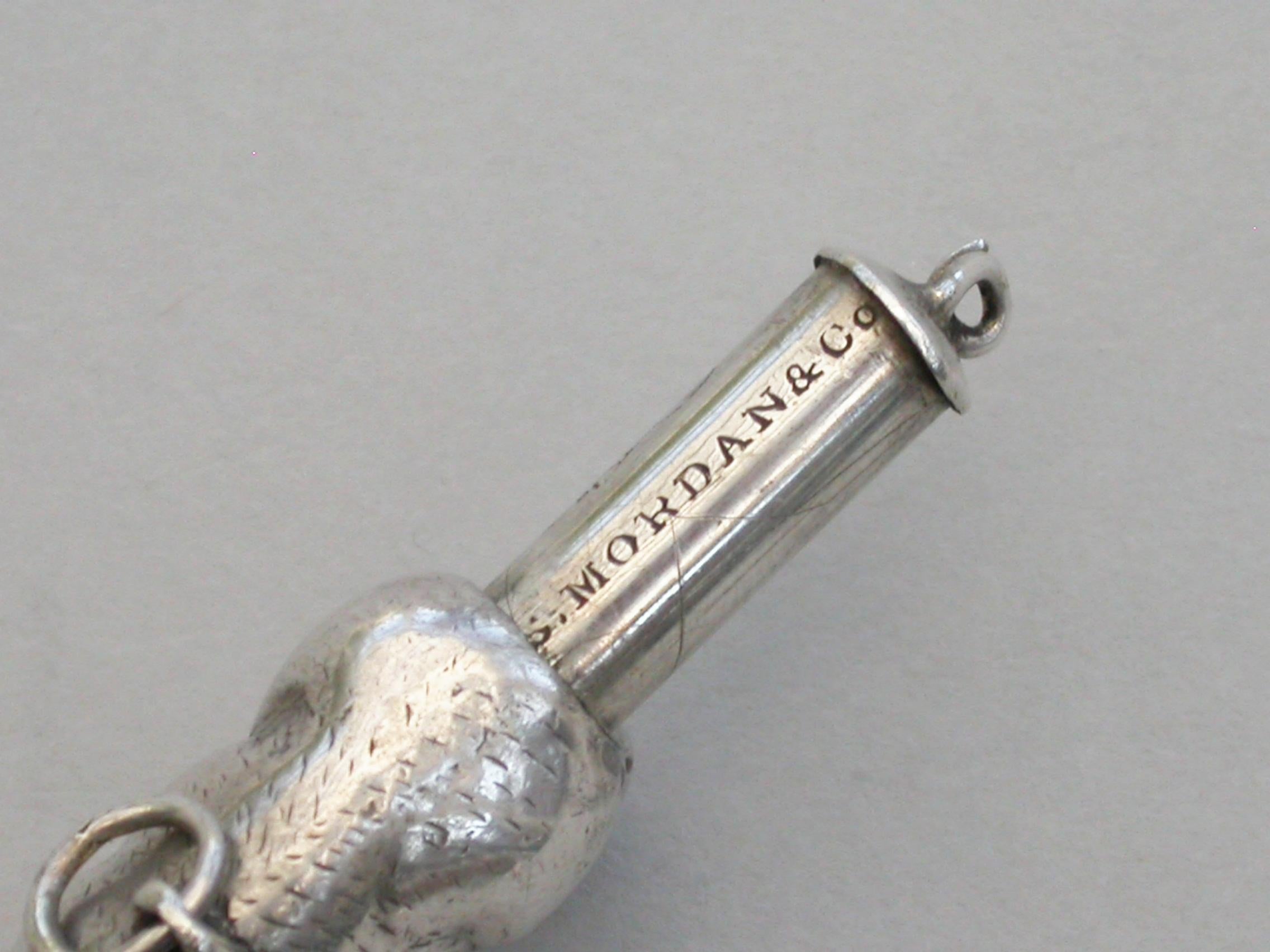 Victorian Novelty Silver Pig Propelling Pencil by Sampson Mordan, circa 1880 For Sale 3