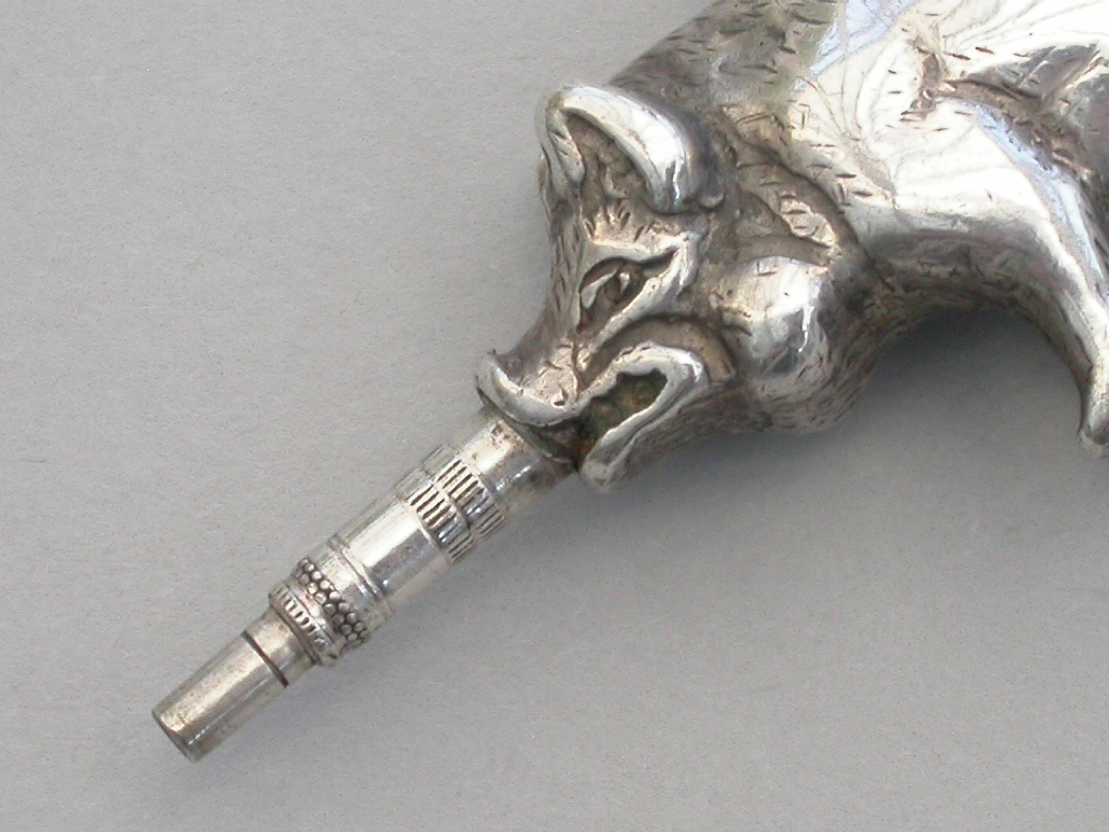 Victorian Novelty Silver Pig Propelling Pencil by Sampson Mordan, circa 1880 For Sale 1