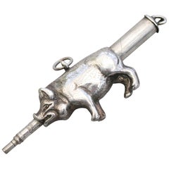 Victorian Novelty Silver Pig Propelling Pencil by Sampson Mordan, circa 1880