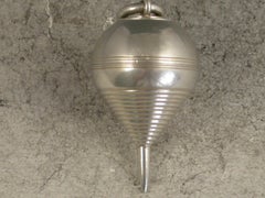 Victorian Novelty Silver Plumb Bob or Peg Spinning Top Vinaigrette, circa 1873