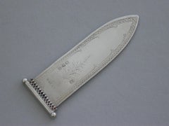 Segnalibro vittoriano in argento con dito puntato Frederick Venour Chester, 1887