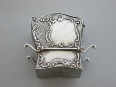 Victorian Novelty Silver Sedan Chair Twin Pack Playing Card Box, S Jacob, 1900