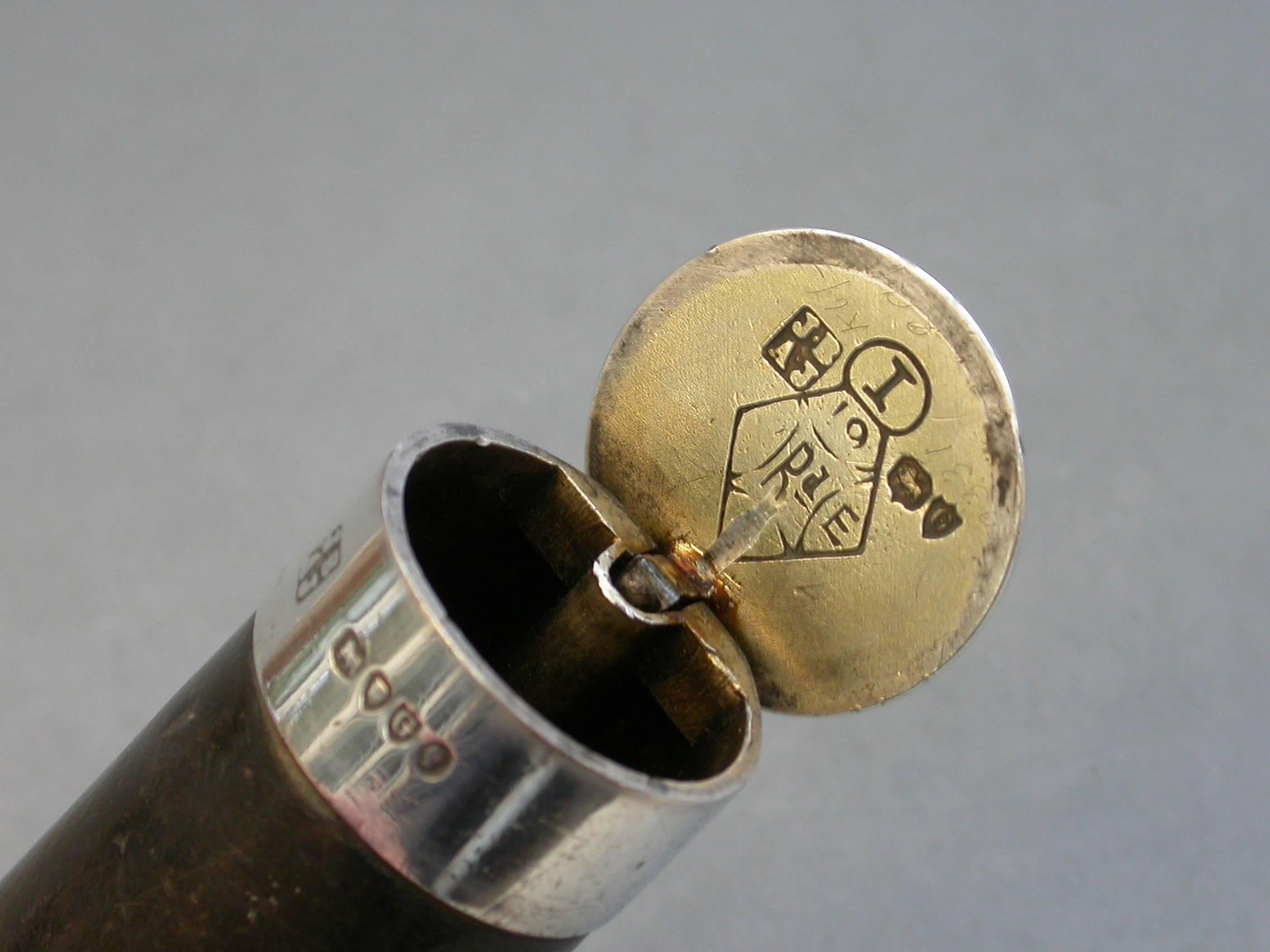Victorian Novelty Silver Shot Gun Cartridge Vesta Case For Sale 1