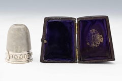Victorian novelty silver tumbler in the form of a thimble, "just a thimbleful"