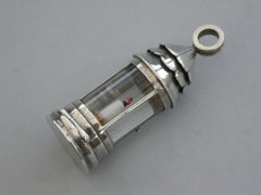 Victorian Novelty Silver Watchman's 'Charlie's' Lantern Vinaigrette London, 1882