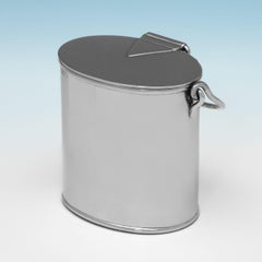 Victorian Novelty Sterling Silver Tea Caddy, Jane Brownett, London 1889