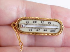 Victorian Novelty Thermometer Brooch