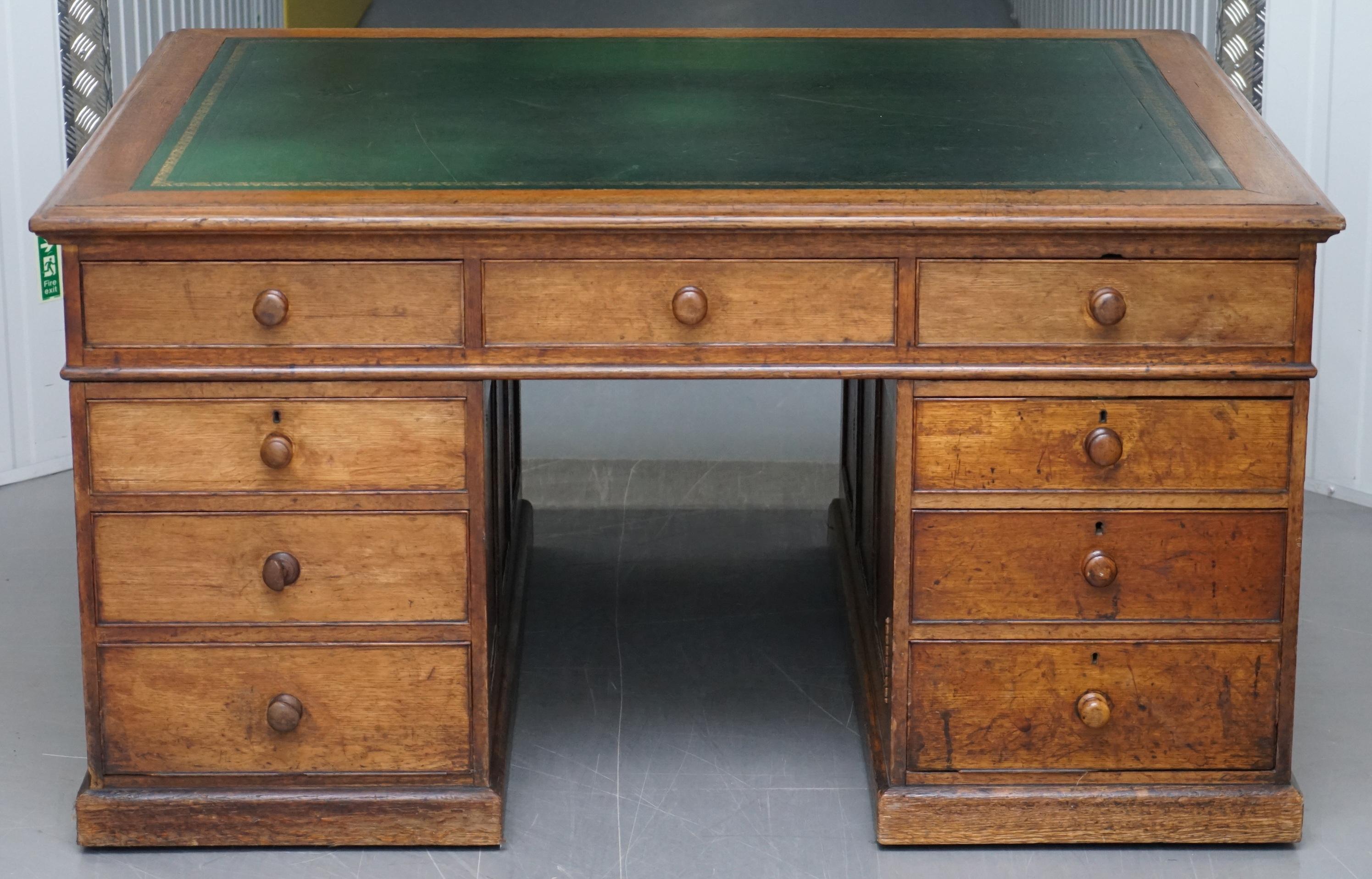 antique double sided partners desk