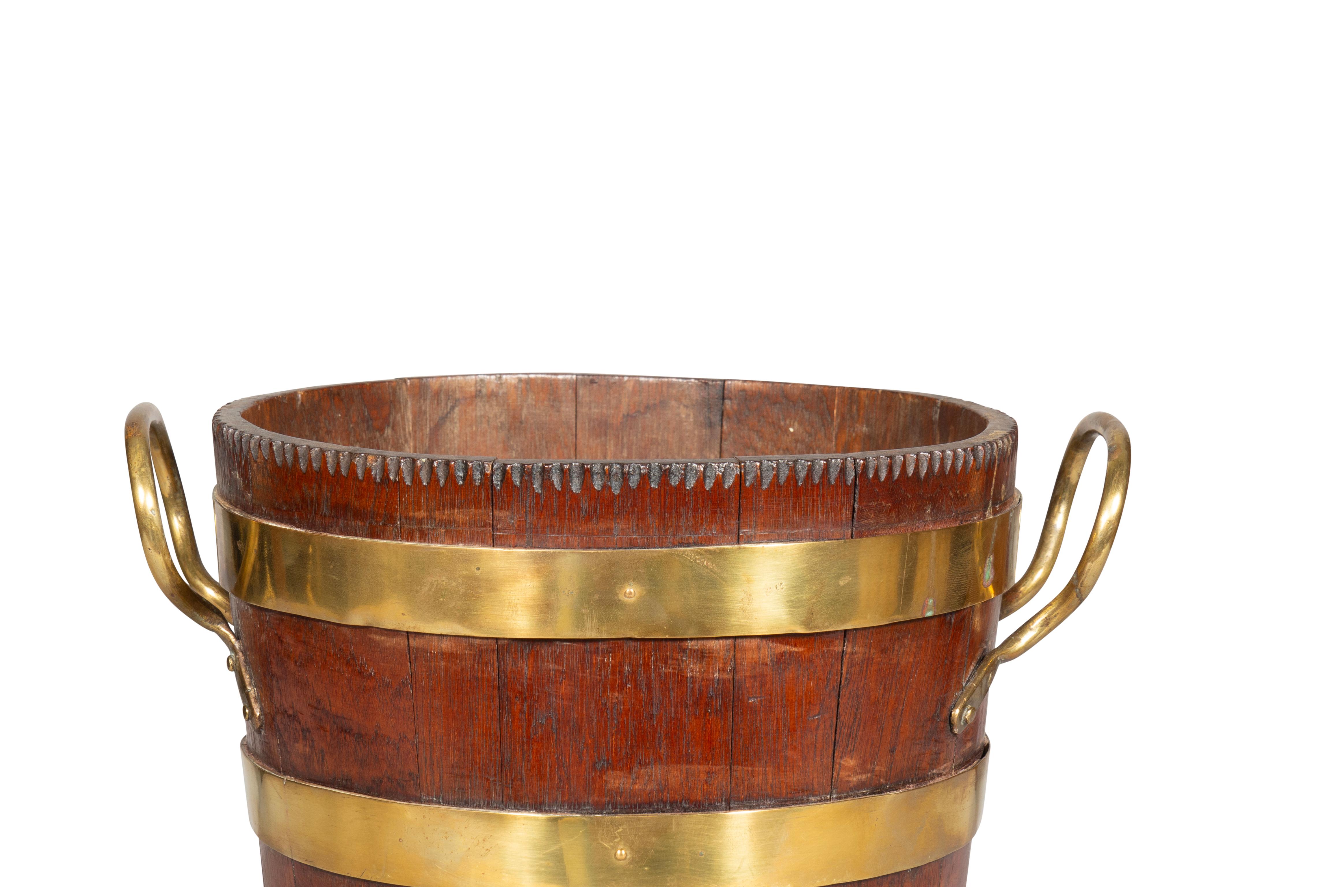 Victorian Oak And Brass Pail For Sale 3