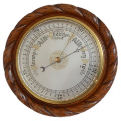 Victorian Oak Aneroid Barometer
