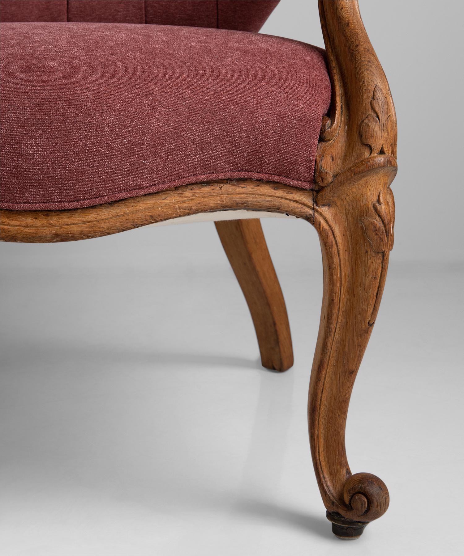 Carved Victorian Oak Armchairs