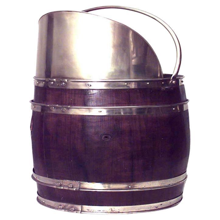 Victorian Oak Barrel Umbrella Stand, Brass Trim, 19th Century, UK For Sale