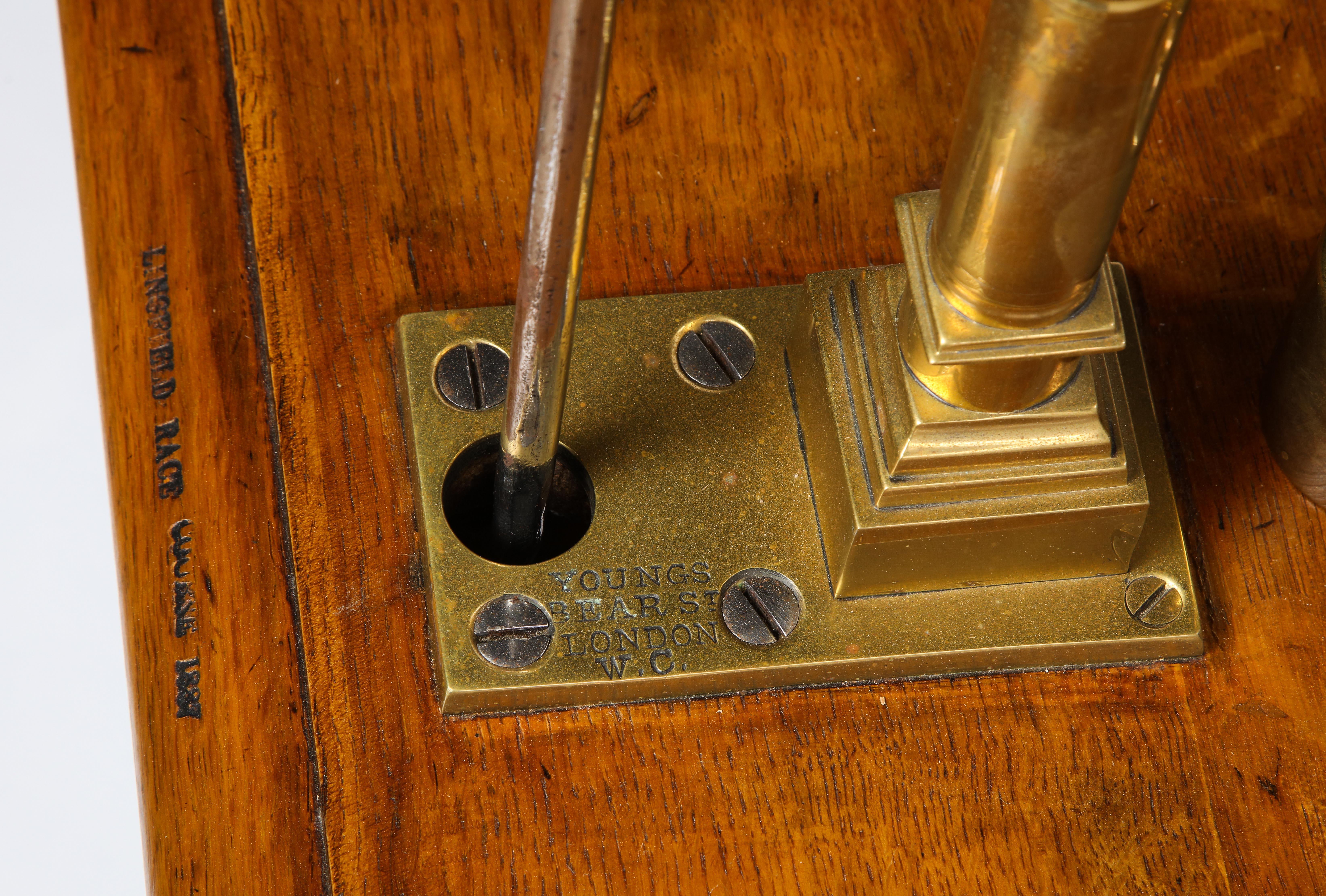 Victorian Oak, Brass and Leather-Upholstered Jockey Scale, Late 19th Century 3