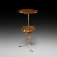 Victorian Oak Brass and Pollard Oak Side Table