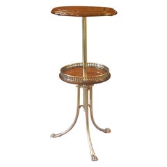 Victorian Oak Brass and Pollard Oak Side Table