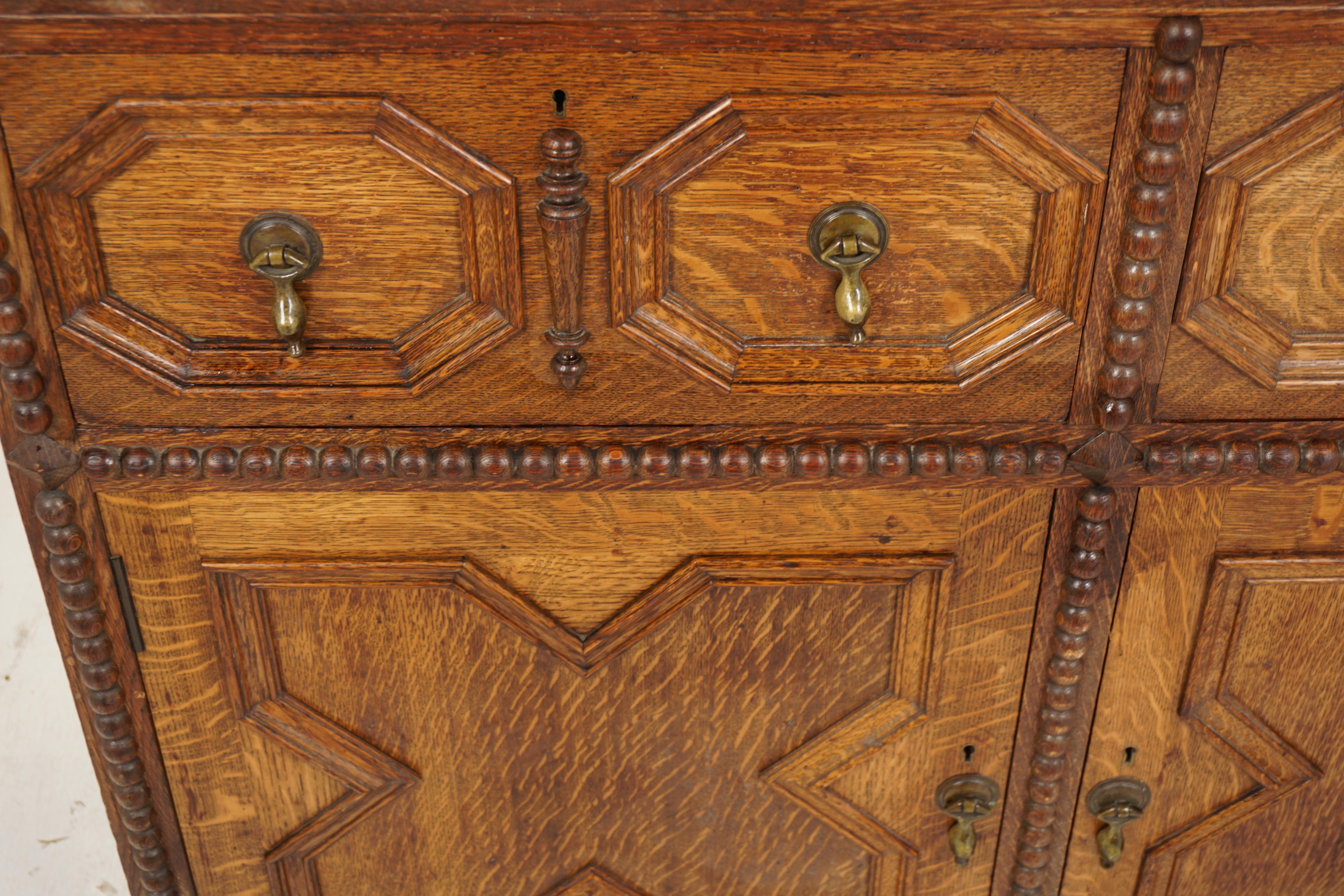 Victorian Oak Cabinet Bookcase, “John Taylor Edinburg”, Scotland 1890, H961 For Sale 5