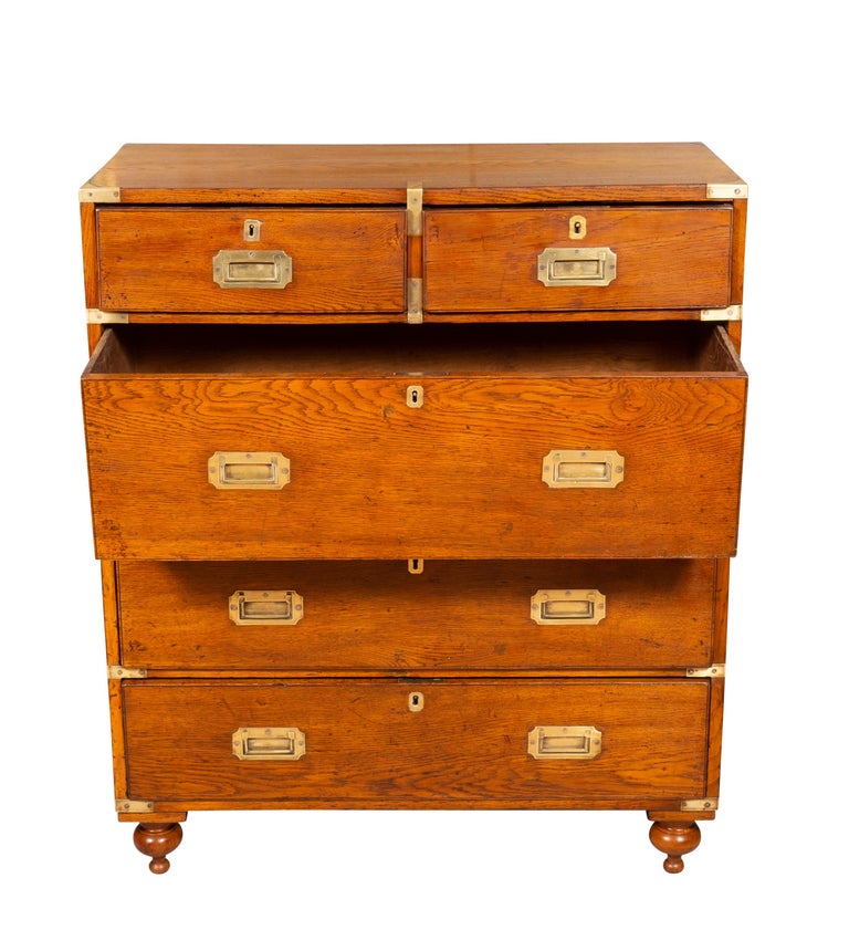 Victorian Oak Campaign Chest For Sale at 1stDibs