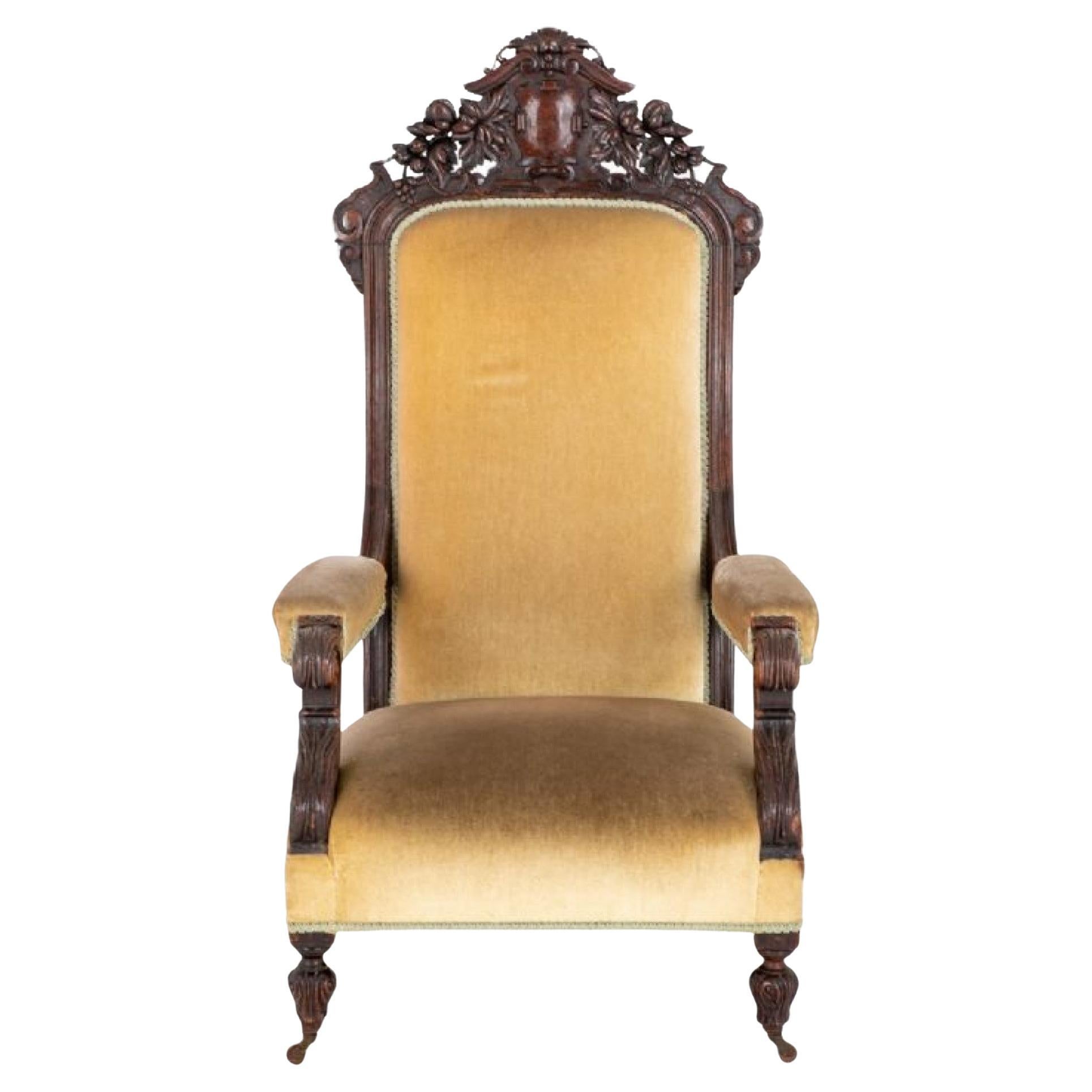 Antique Victorian Caned Beech Side Chair For Sale at 1stDibs