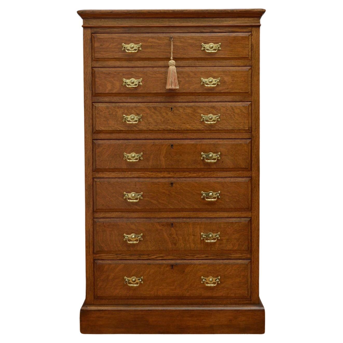 Victorian Oak Chest of Drawers by Maple & Co For Sale