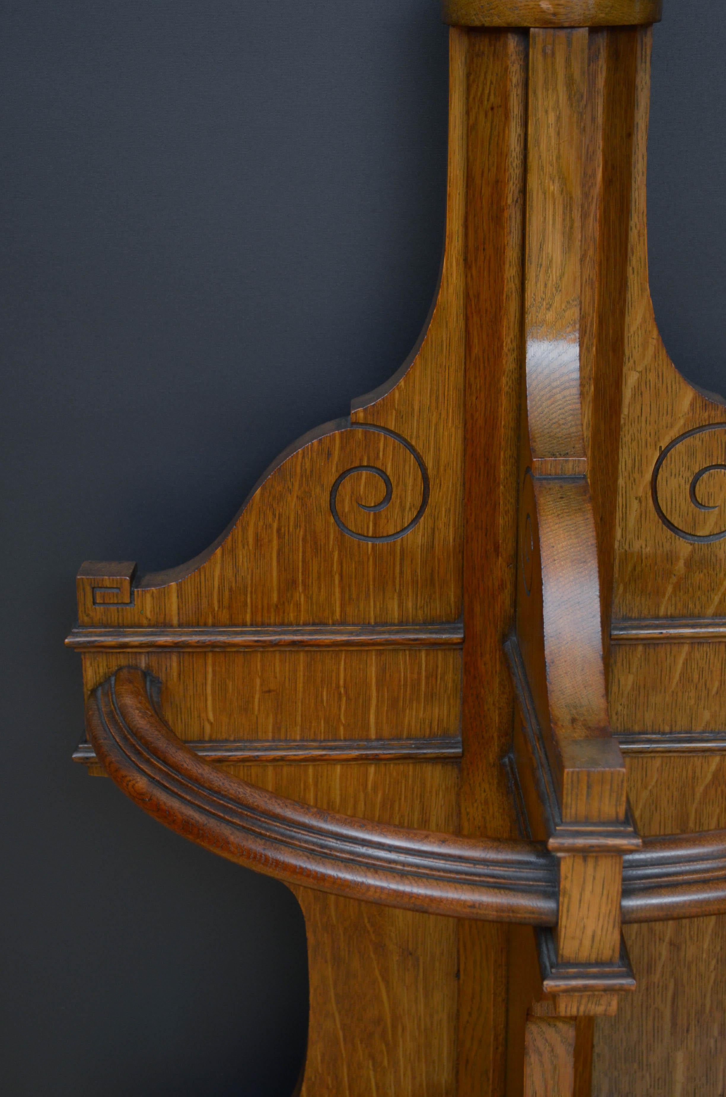 Victorian Oak Coat Stand For Sale 3