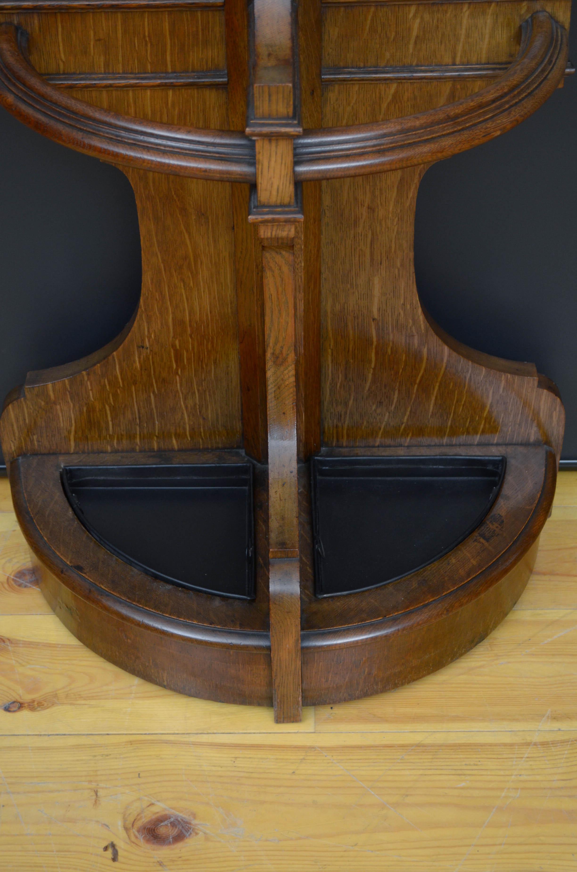 Victorian Oak Coat Stand For Sale 5