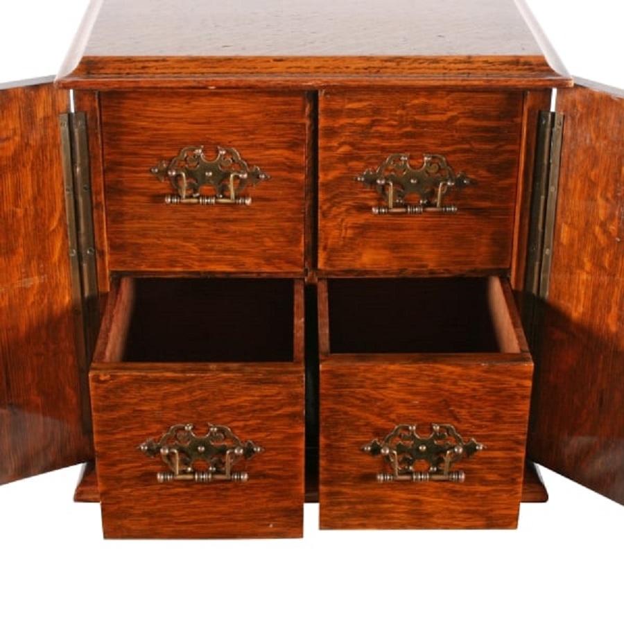 European Victorian Oak Collector's Cabinet, 19th Century For Sale