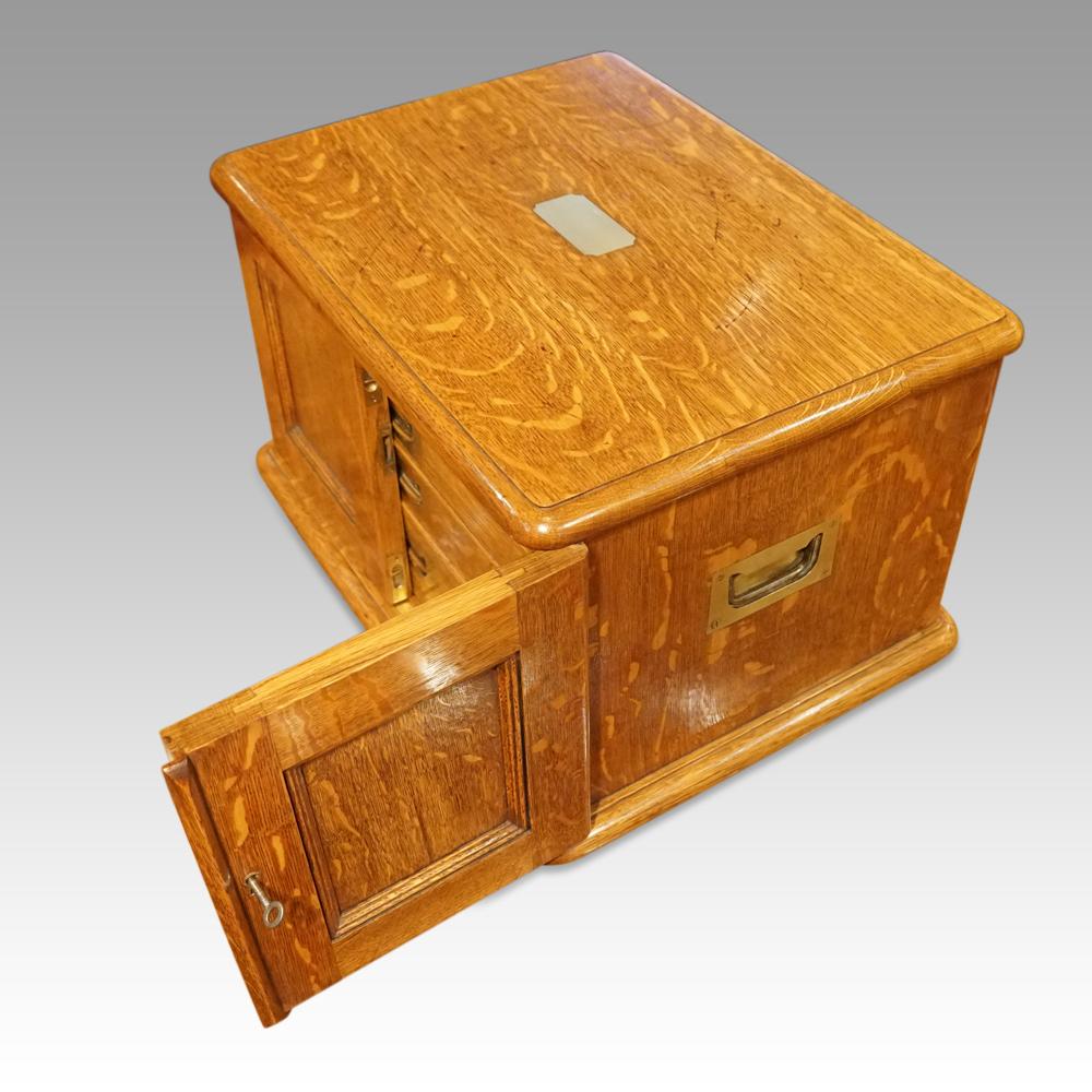 Victorian oak collectors cabinet For Sale 2