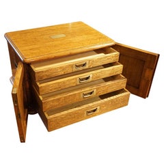 Used Victorian oak collectors cabinet