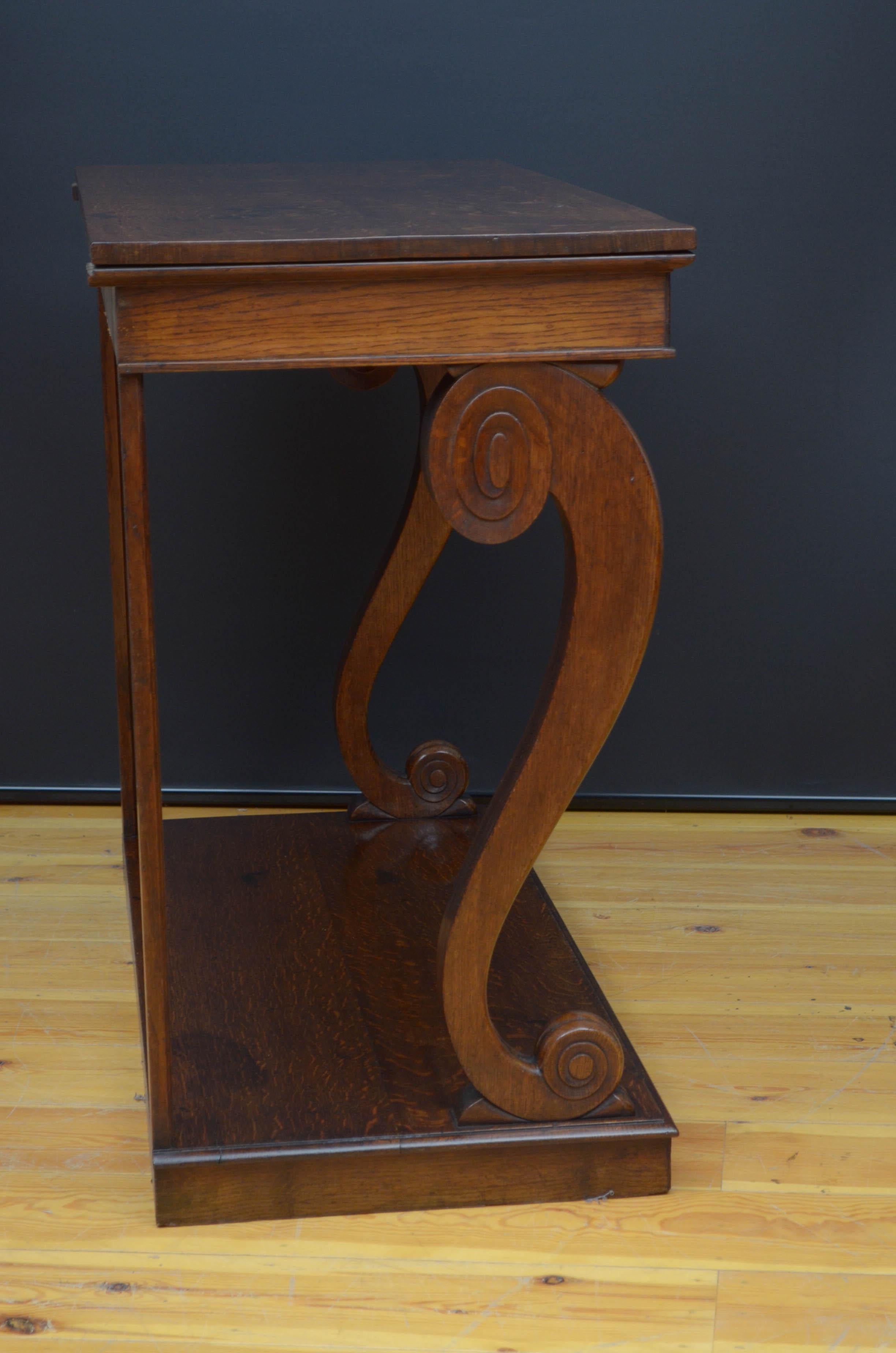 Victorian Oak Console Table Hall Table For Sale 9
