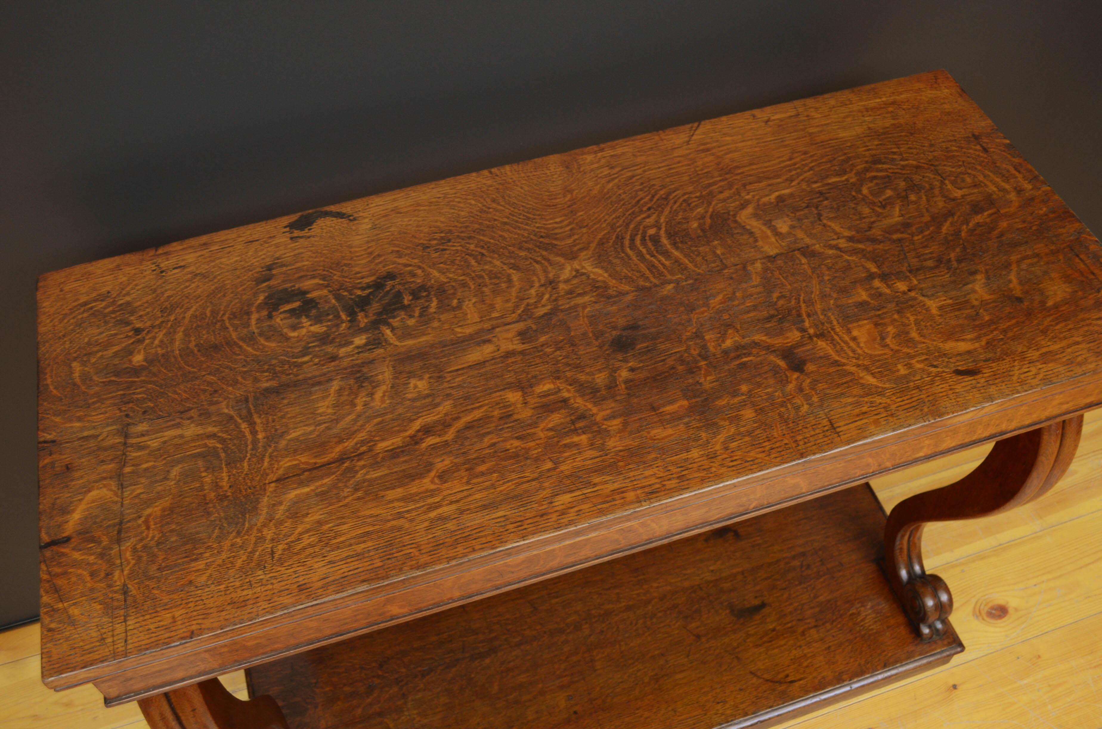 Victorian Oak Console Table Hall Table In Good Condition For Sale In Whaley Bridge, GB