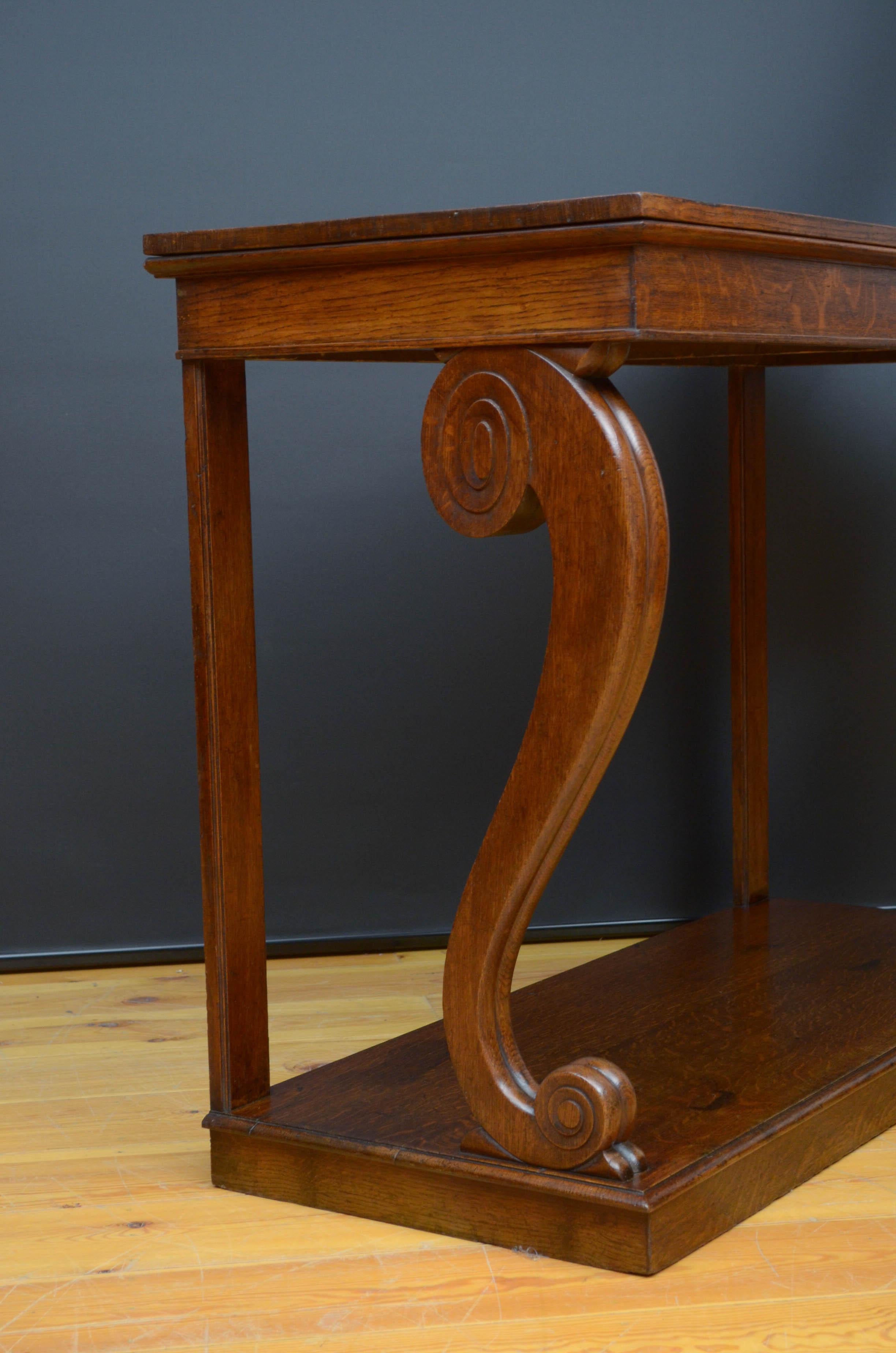 Victorian Oak Console Table Hall Table For Sale 1