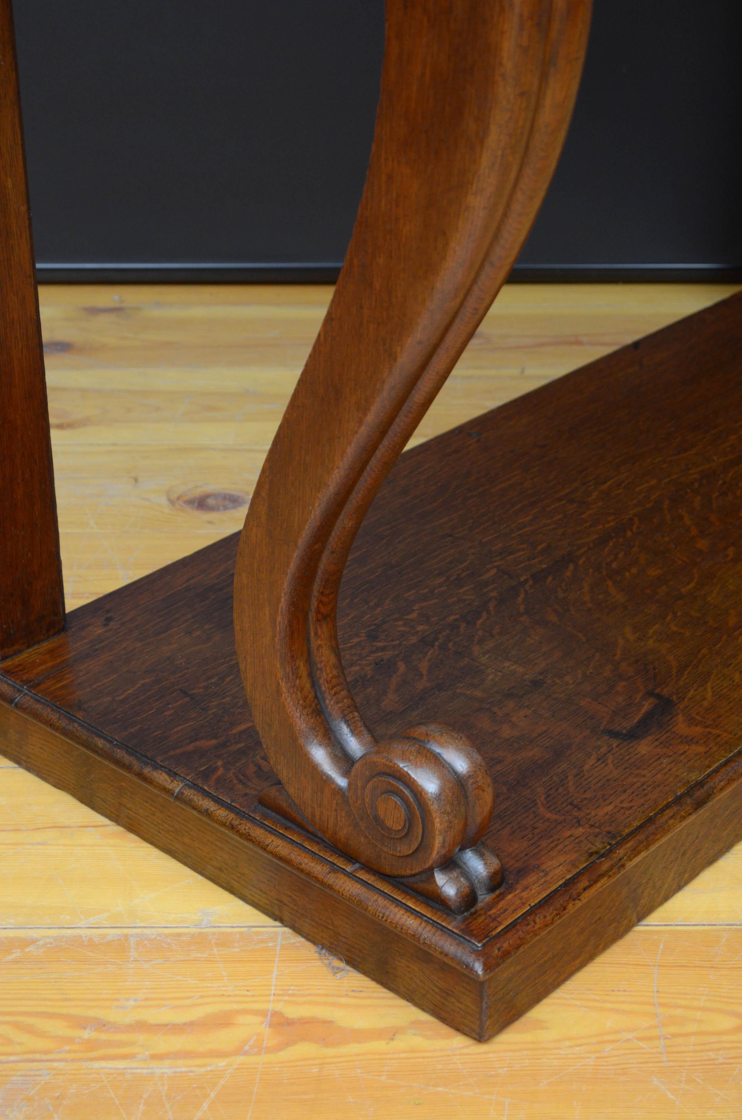 Victorian Oak Console Table Hall Table For Sale 3